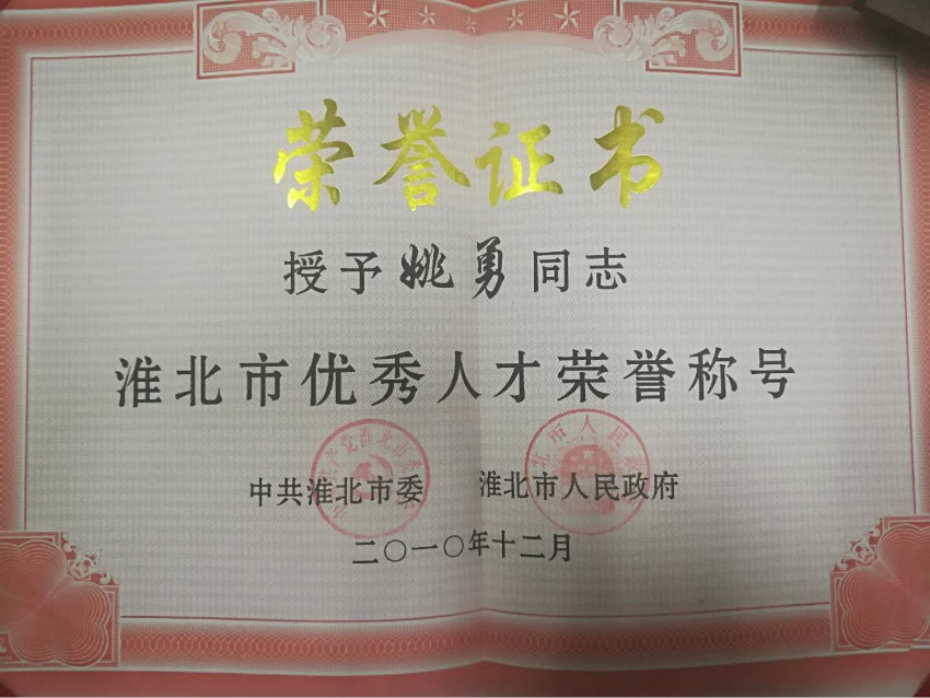 2010年12月淮北市优秀人才