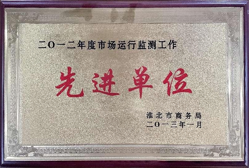 2013年1月2012年度市场运营监测工作先进单位